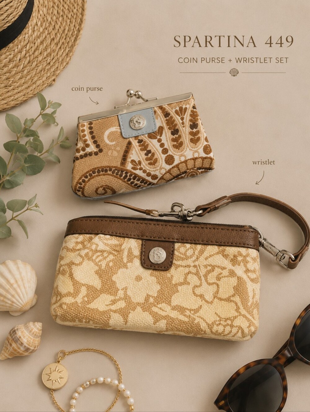 Spartina Coin Purse And Wristlet Bundle Nwt